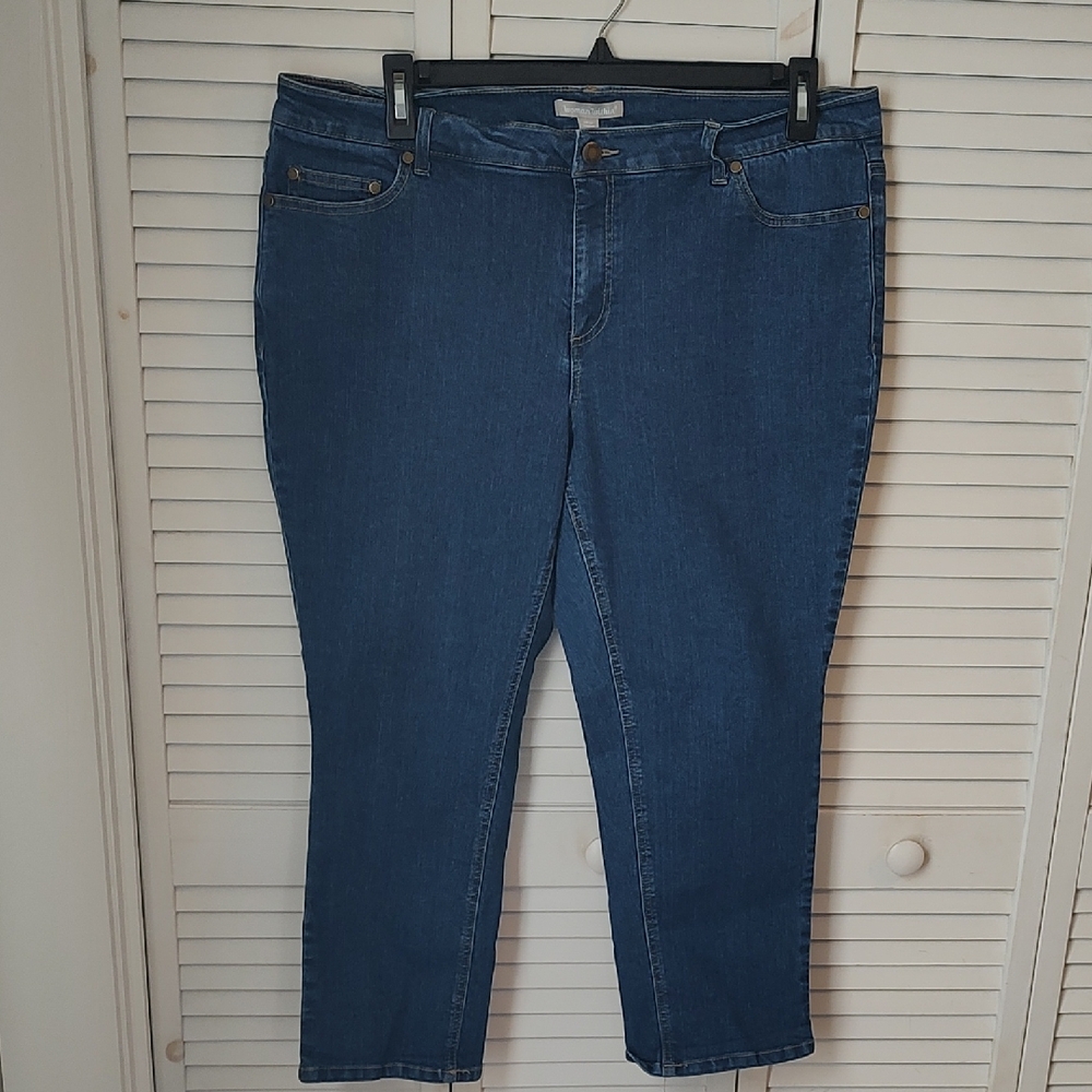 Woman Within Classic Blue Ankle Jeans